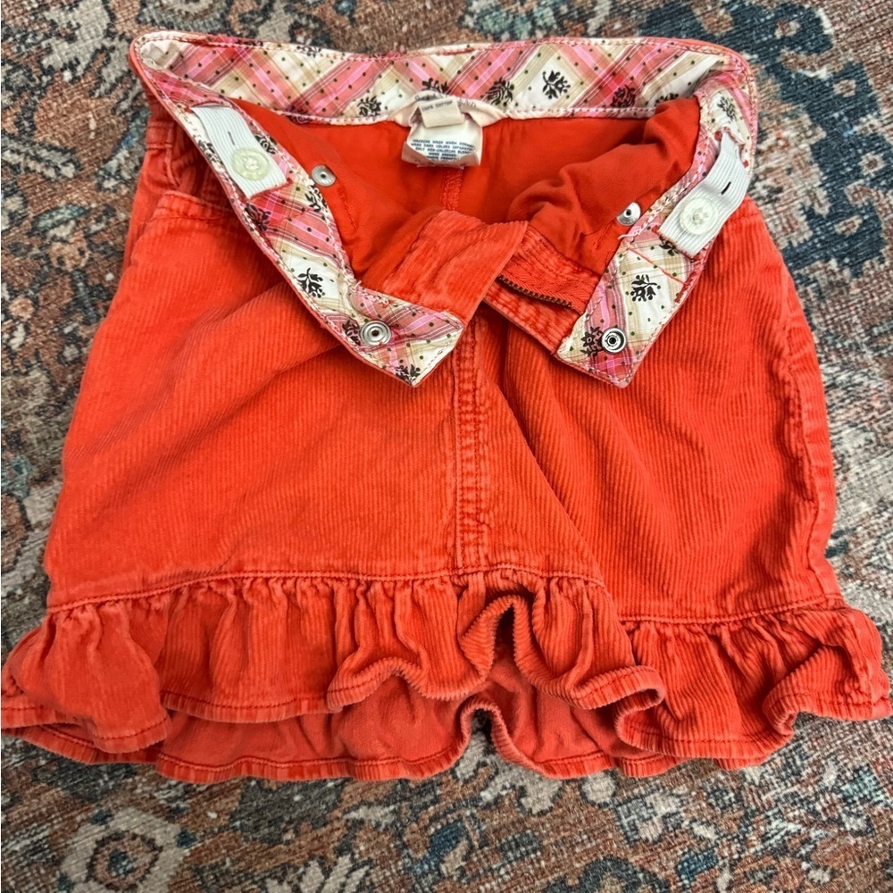 Lands' End Kids Size 6 orange corduroy Skort - Picture 3 of 5